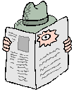 Spy with newspaper