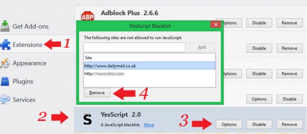 YesScript Block List