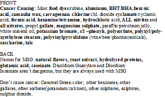 additive cheat sheet