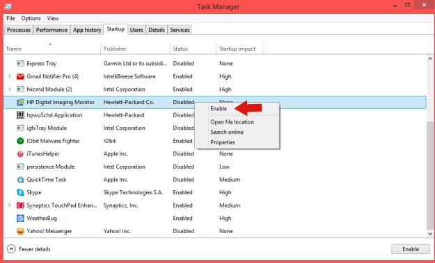 Task Mgr StartUp-Disable or Enable