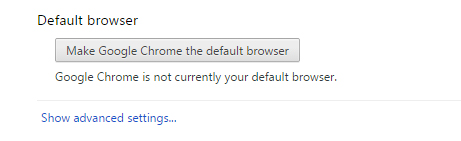 Chrome browser default
